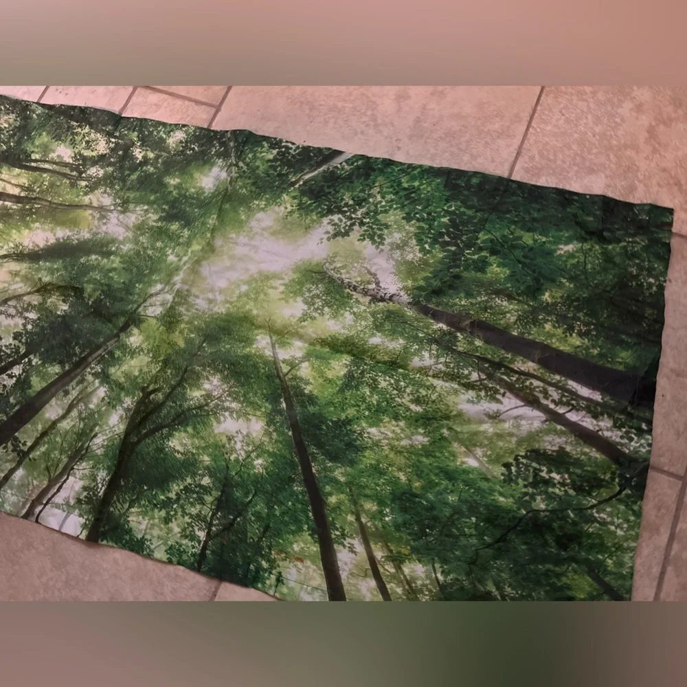 Fluorescent Light Cover Green Forest Canopy Ceiling Art - Nature Print